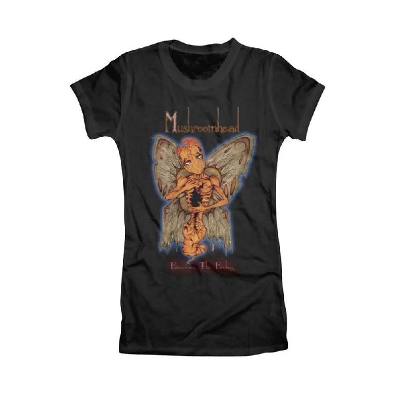 Mushroomhead Butterfly Women's T-Shirt Notch Collar Peter Pan Collar Cowl Neck