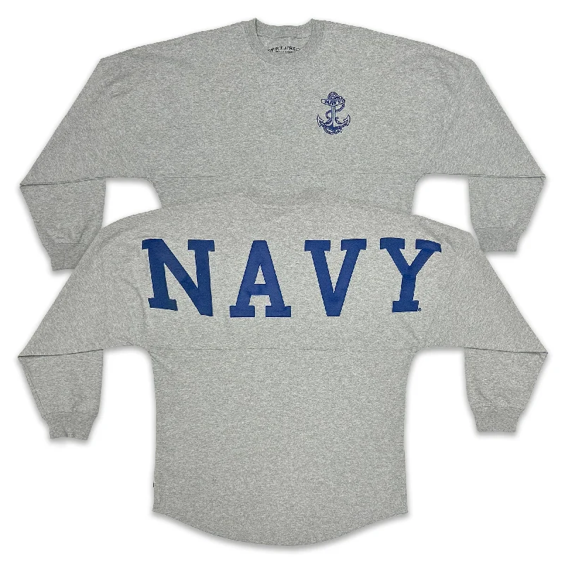 Navy Anchor Original Crew Neck Spirit Jersey (Heather Grey) Bohemian Jersey Tee