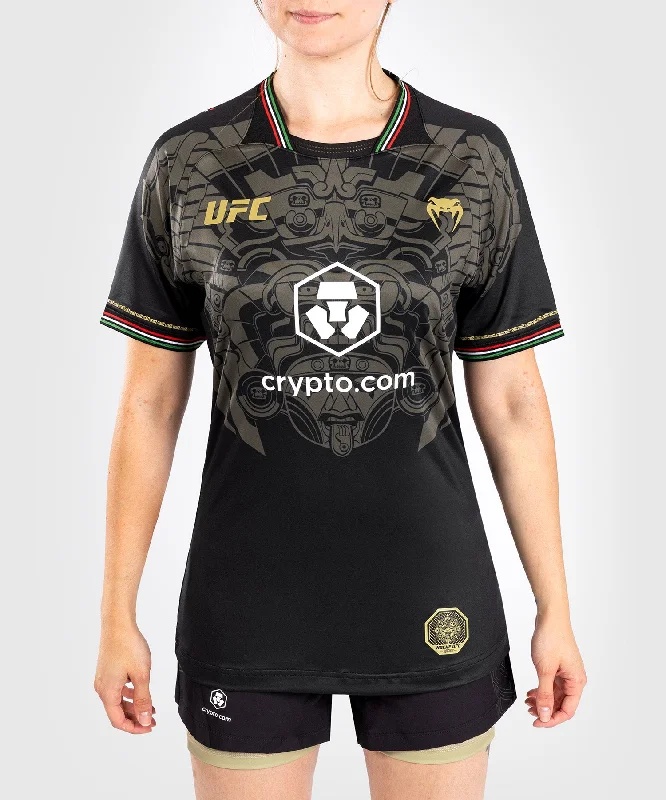 Noche UFC by Venum Authentic Fight Night Women’s Walkout Jersey - Black Turtle Neck Jersey Shirt