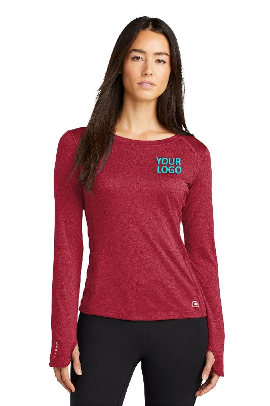 OGIO ENDURANCE Ladies Long Sleeve Pulse Custom Tees, Ripped Red Collared Crew Neck Turtle Neck