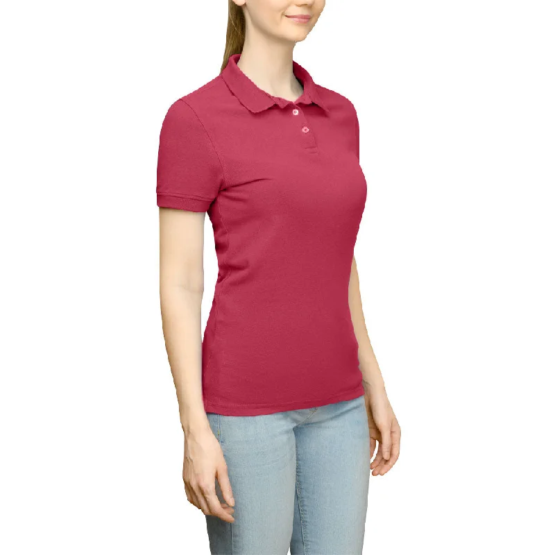 Solid Jersey Short Sleeve Polo Shirt Ruby Red Jersey Shirt