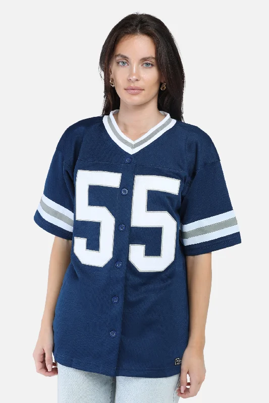 Pennsylvania State University Button Down Football Jersey Sophisticated Jersey Tee