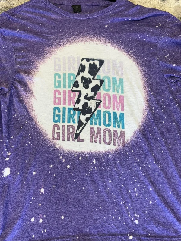 Purple Splattered Girl Mom T-shirt Spandex Blend Rayon Blend Denim Blend