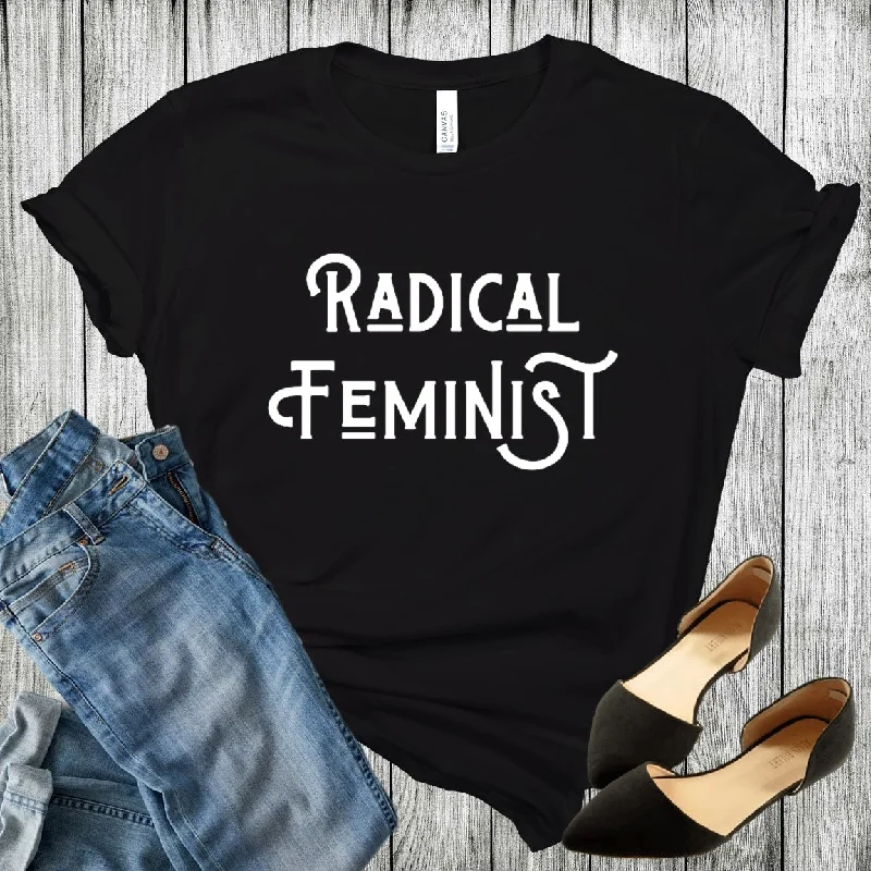 Radical Feminist T-Shirt Solid Color Striped Floral