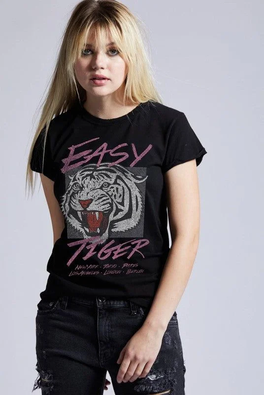 Recycled Karma Easy Tiger Around the World Vintage Tee Elegant Classic Vintage