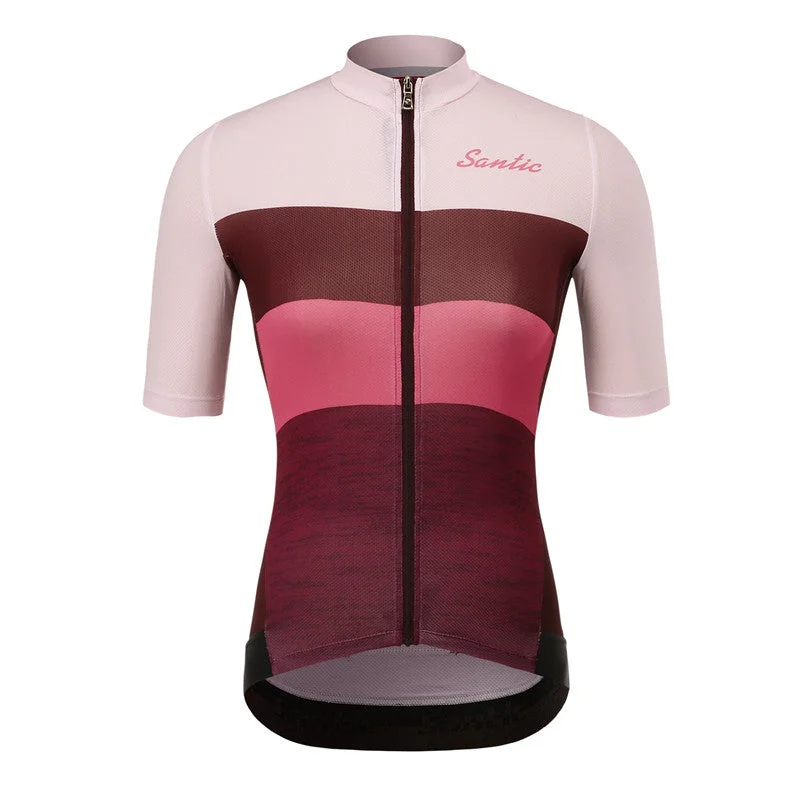 Santic JS Pink Women Cycling Jersey Short Sleeve Turquoise Jersey Tee