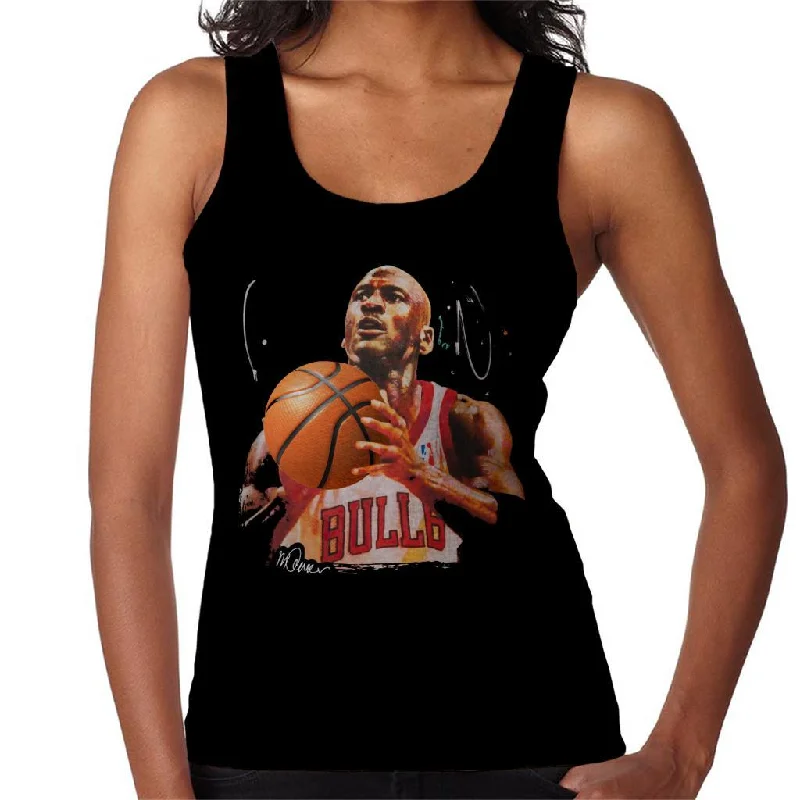 Sidney Maurer Original Portrait Of Michael Jordan Bulls White Jersey Women's Vest Autumn Jersey Shirt