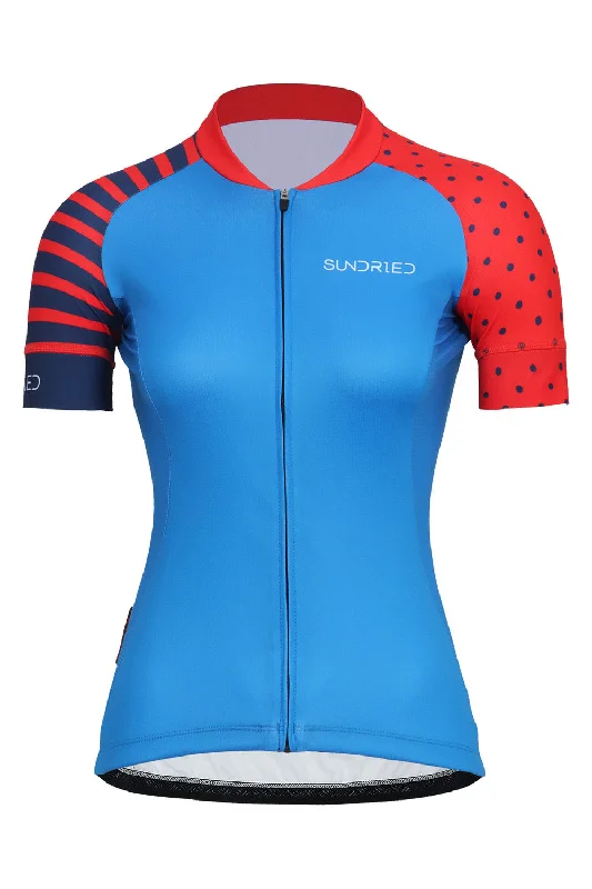 Sundried Spots and Stripes Women's Short Sleeve Cycle Jersey Elegant Jersey Shirt