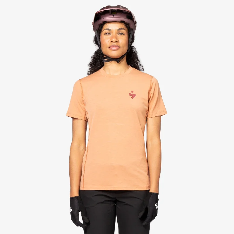 Sweet Protection - Women's Hunter Merino SS Jersey - Rosebrown V Neck Jersey Blouse