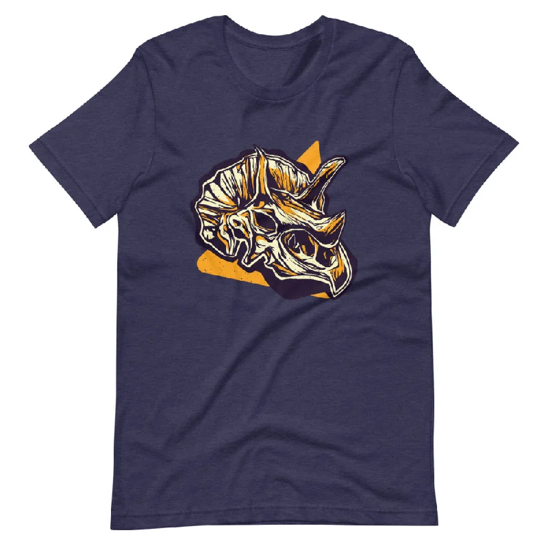 Triceratops Head - Adult Dinosaur Shirt Solid Print Embellished