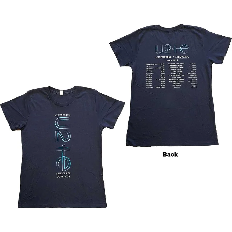 U2 I+E 2018 Tour Dates Ladies T-Shirt Polka Dot Checkered Tartan