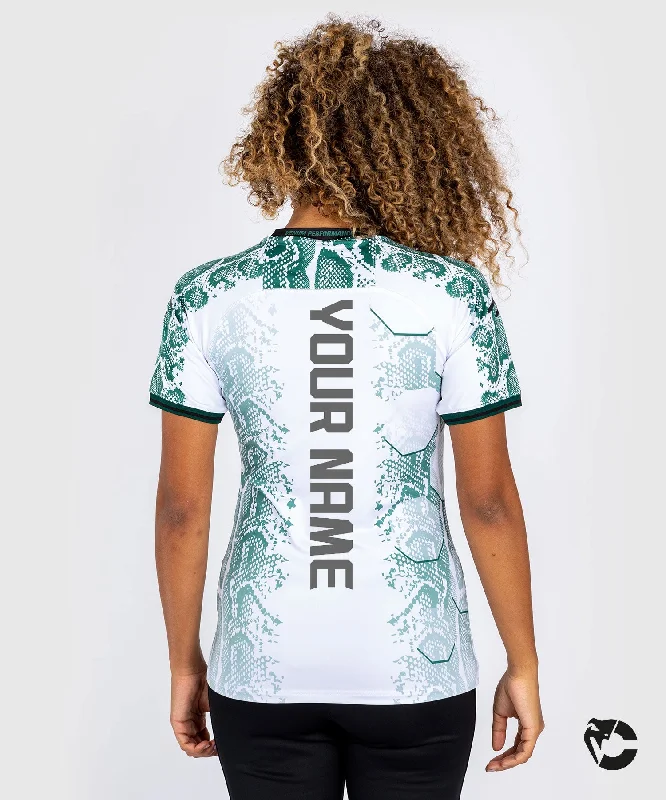 UFC Adrenaline by Venum Personalized Authentic Fight Night Women’s Walkout Jersey - Emerald Edition - White/Green Pastel Jersey Tee