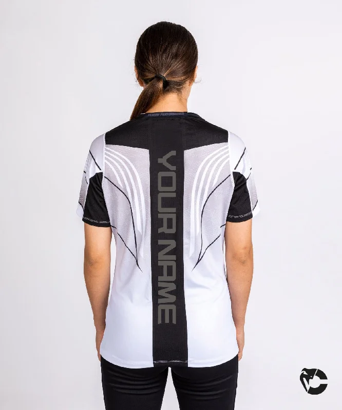 UFC Venum Personalized Authentic Fight Night 2.0 Women's Walkout Jersey - White Asymmetrical Jersey Blouse