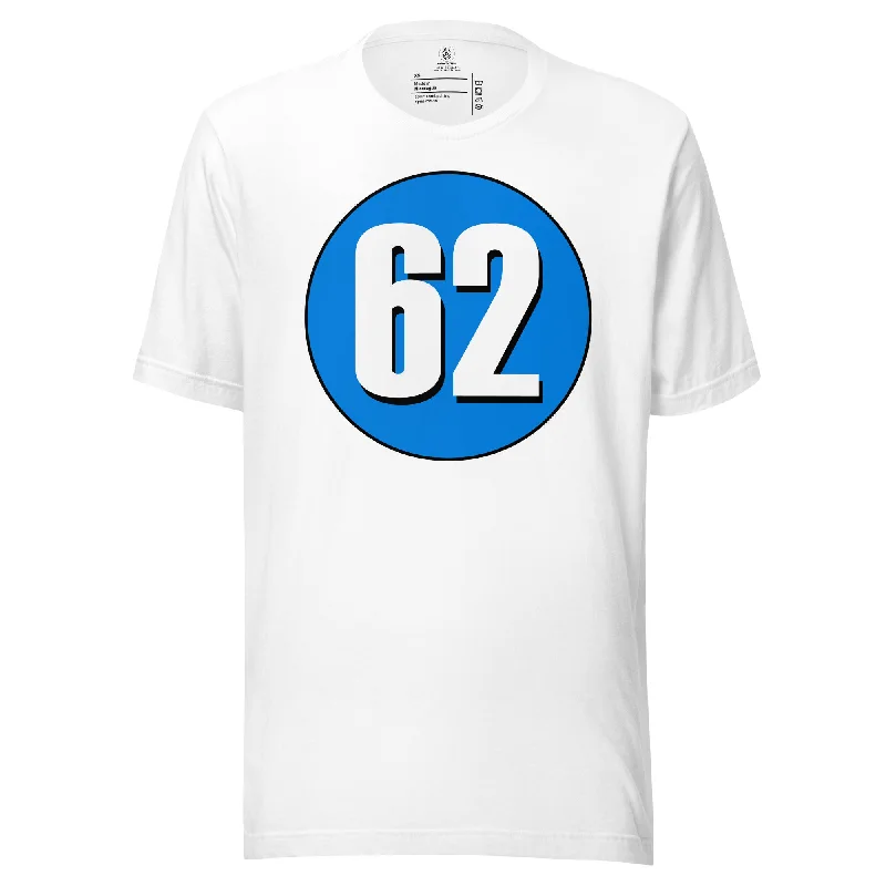 Unisex t-shirt: White on Blue 62 Fitted T-Shirt Seamless Stretchy