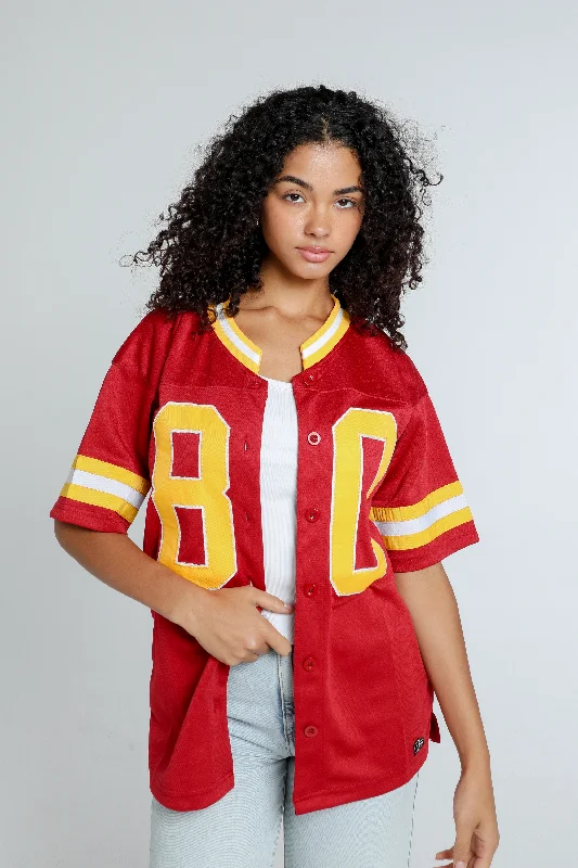 University of Southern California Button Down Football Jersey Chic Jersey Tee