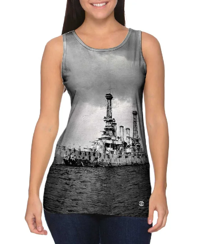 Uss New Jersey Beige Jersey Tee