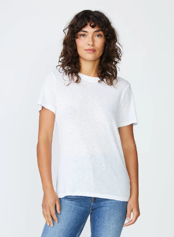 Supima Slub Jersey Short Sleeve Crew in White Classic Jersey Tee