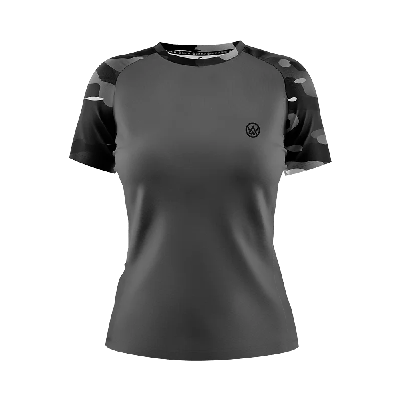 Women’s Dark Camo Short Sleeve MTB Jersey (Sleeves Only Design) Bronze Jersey Tee