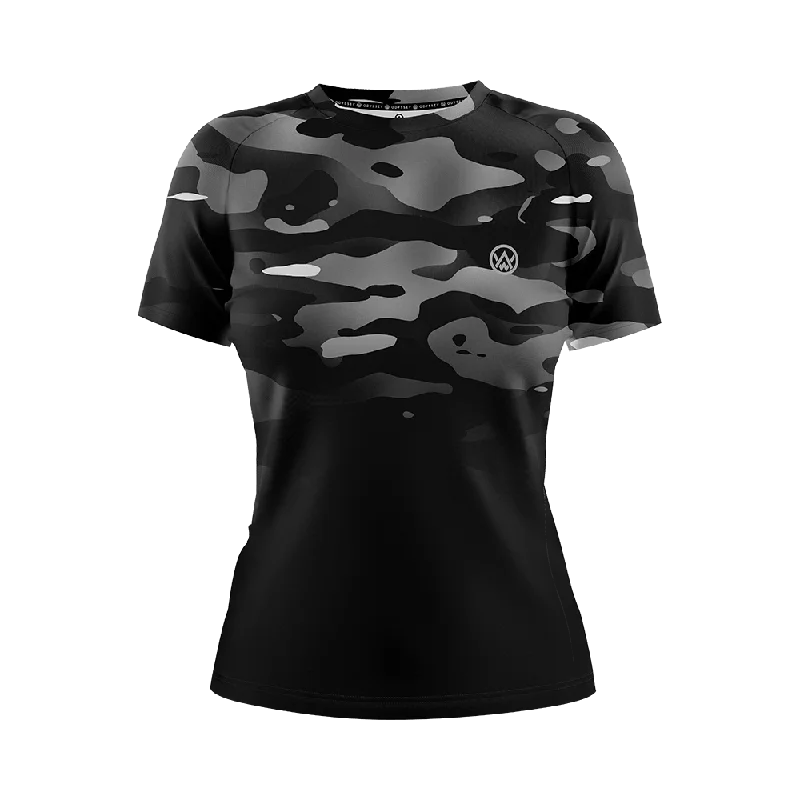 Women’s Dark Camo Short Sleeve MTB Jersey Gold Jersey Tee