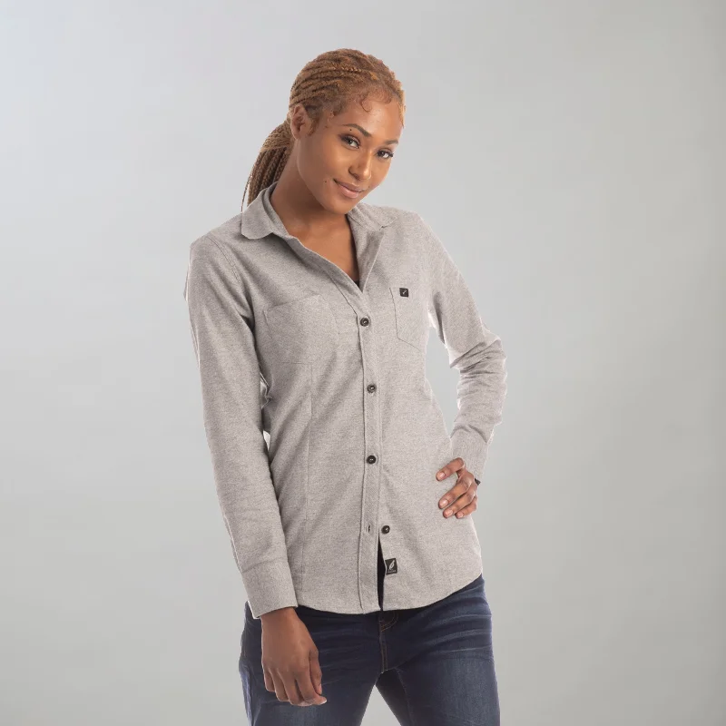 Women's Cascade Flannel Shirt - Stratus Grey Chenille Fabric Brocade Fabric Lace Fabric