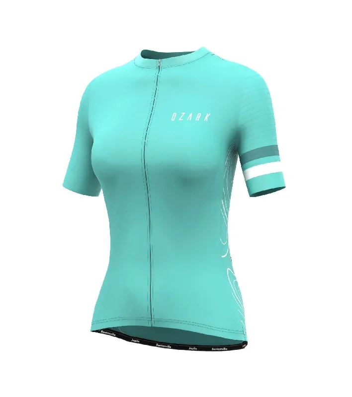 Women's Short Sleeve Jersey - Teal Core Animal Print Jersey Tee