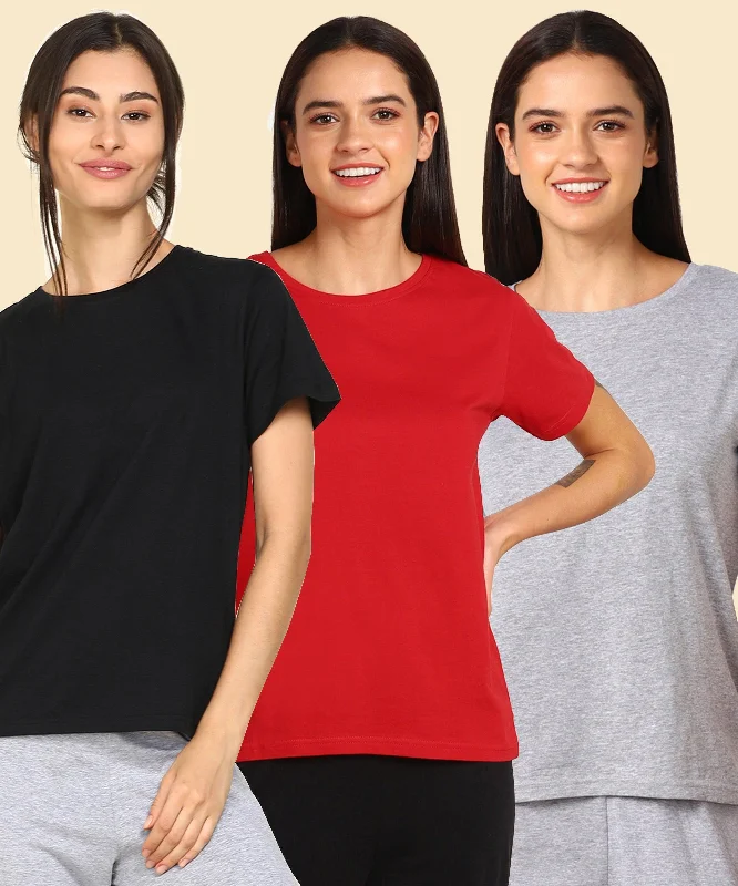 Young Trendz Womens Regular Fit Combo Solid Tshirt V-Neck T-Shirt Long Sleeve Cotton