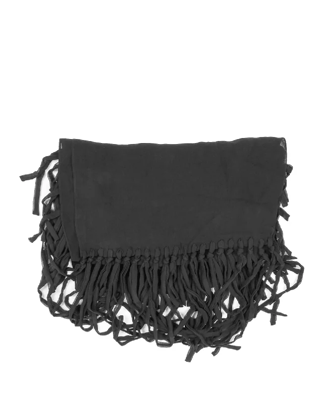 Bottega Veneta Black Silk Shawl Trendy Crochet Shawl Scarf