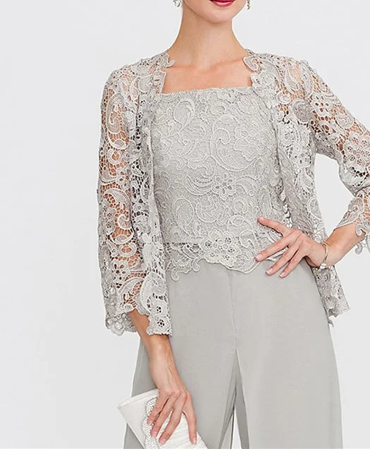 Women's Wedding Guest 3/4 Length Sleeve Floral Lace Bolero Wrap/Shawl Stylish Chunky Wool Shawl