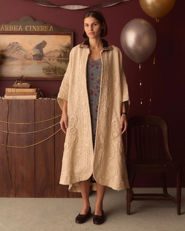 Nobleman Shawl Coat - Ecru Casual Cotton Shawl